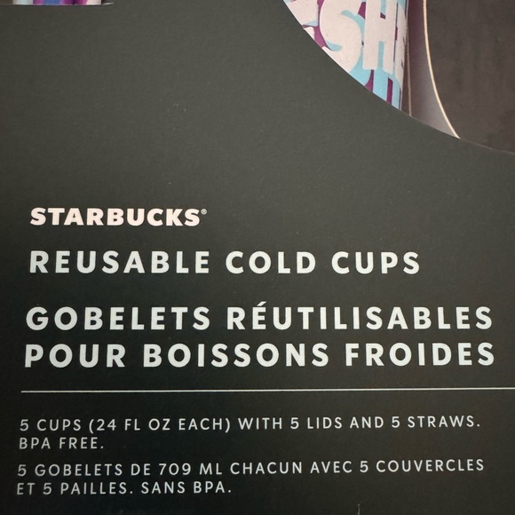 10 Starbucks Colorful Reusable Cold Cups with Dome Lids - Picture 7 of 7